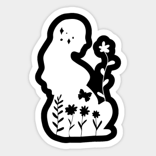 Pregnant Women - Pregnant Flower Women Sticker